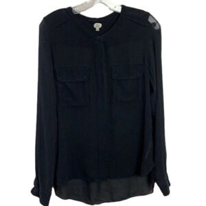 Wilfred Atizia Black silk long sleeve butt…